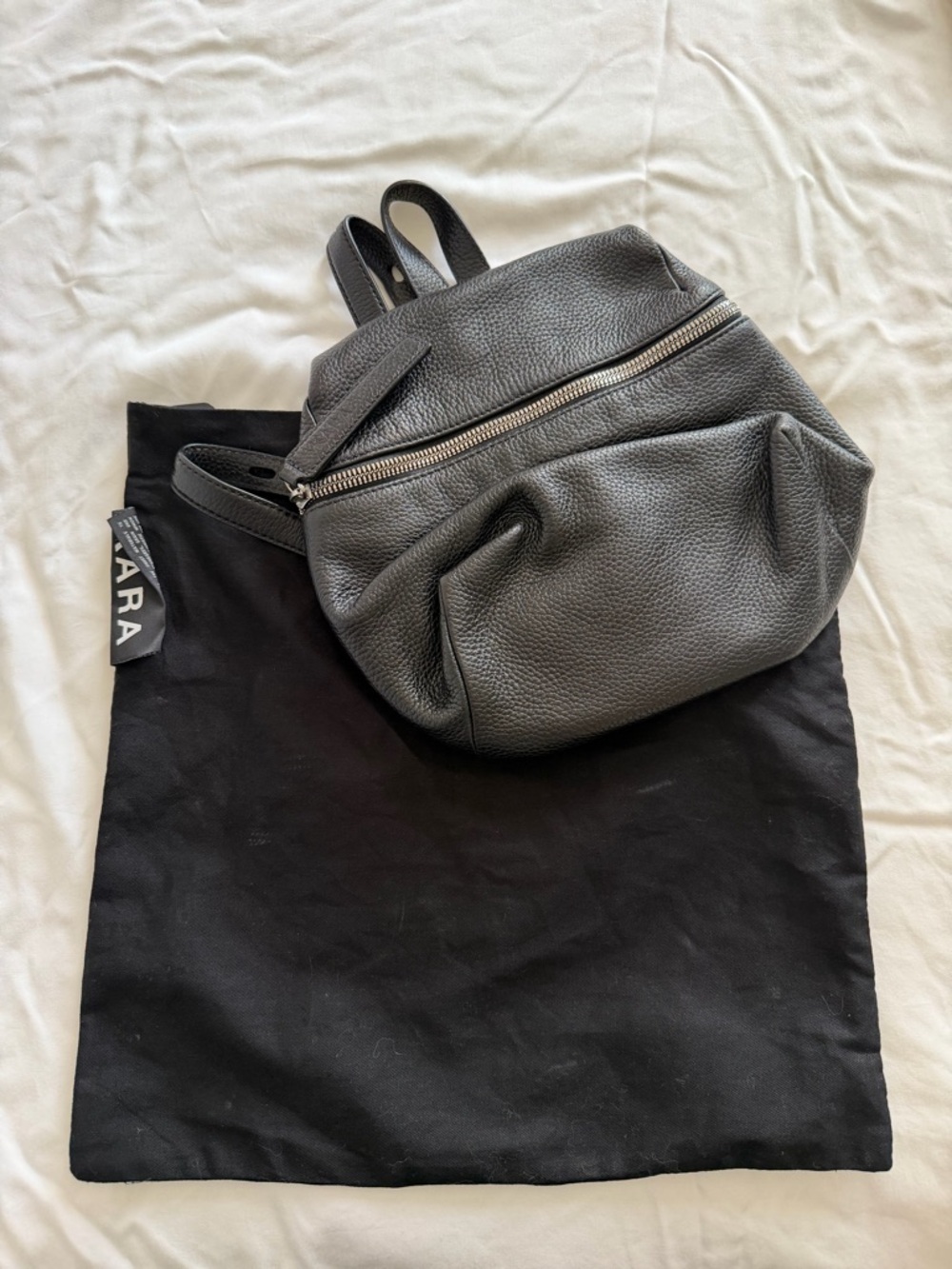 KARA Black Leather Backpack